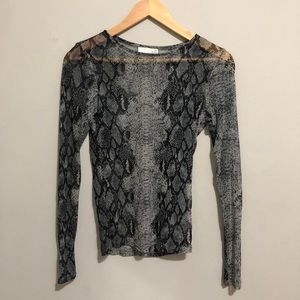 Snake print inspired see through long sleeve 🖤